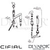 Cifial 32480T2 U TH251 4 Hole Deck Bath Mixer Dimension